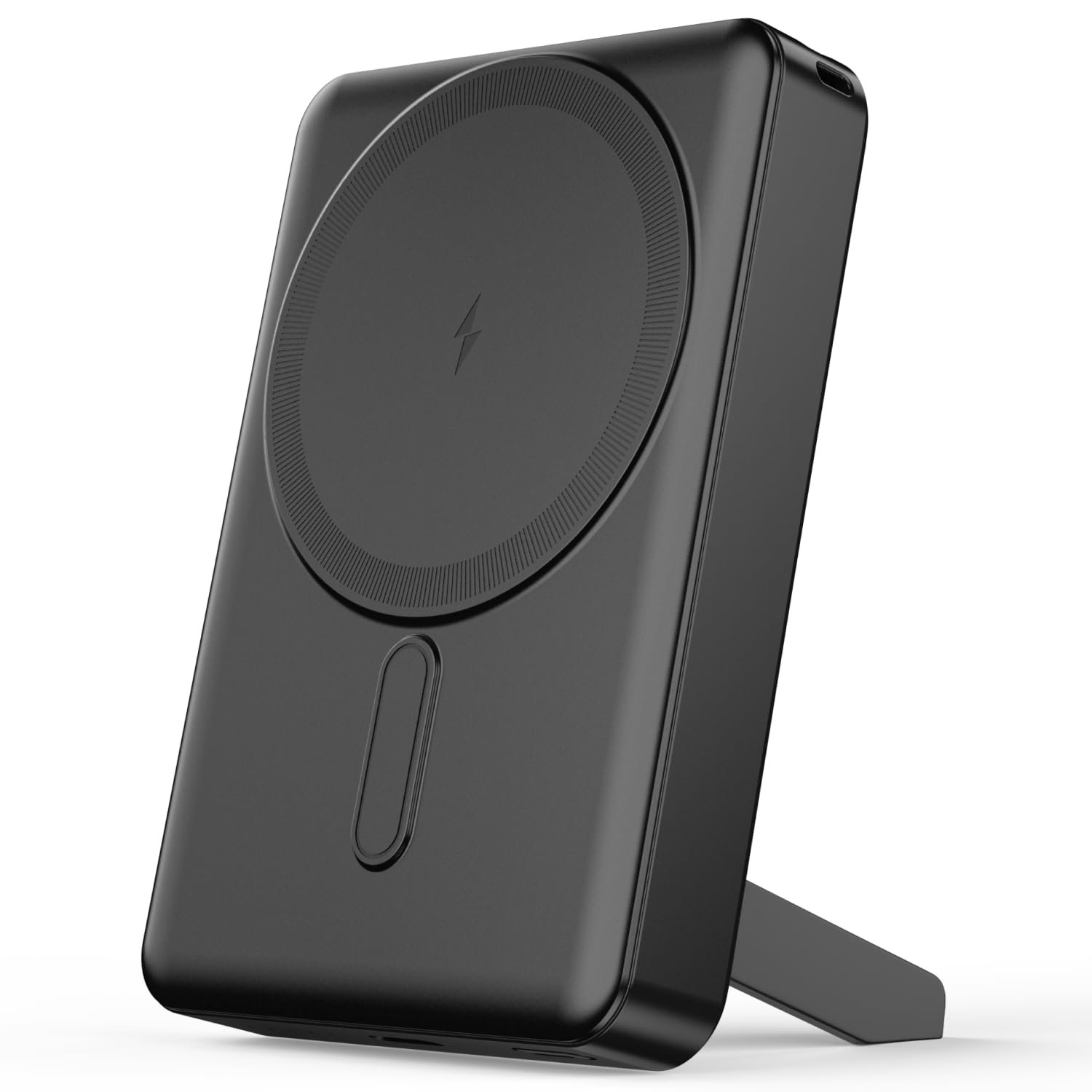 Noise Newly Launched 10000mAh MagSafe Wireless Power Bank: Built-in Stand, Metallic Finish, Upto 15W Wireless & 22W Wired Output, For iPhone 12 & above, Android (Qi-Compatible) + Magnetic Ring (Black)