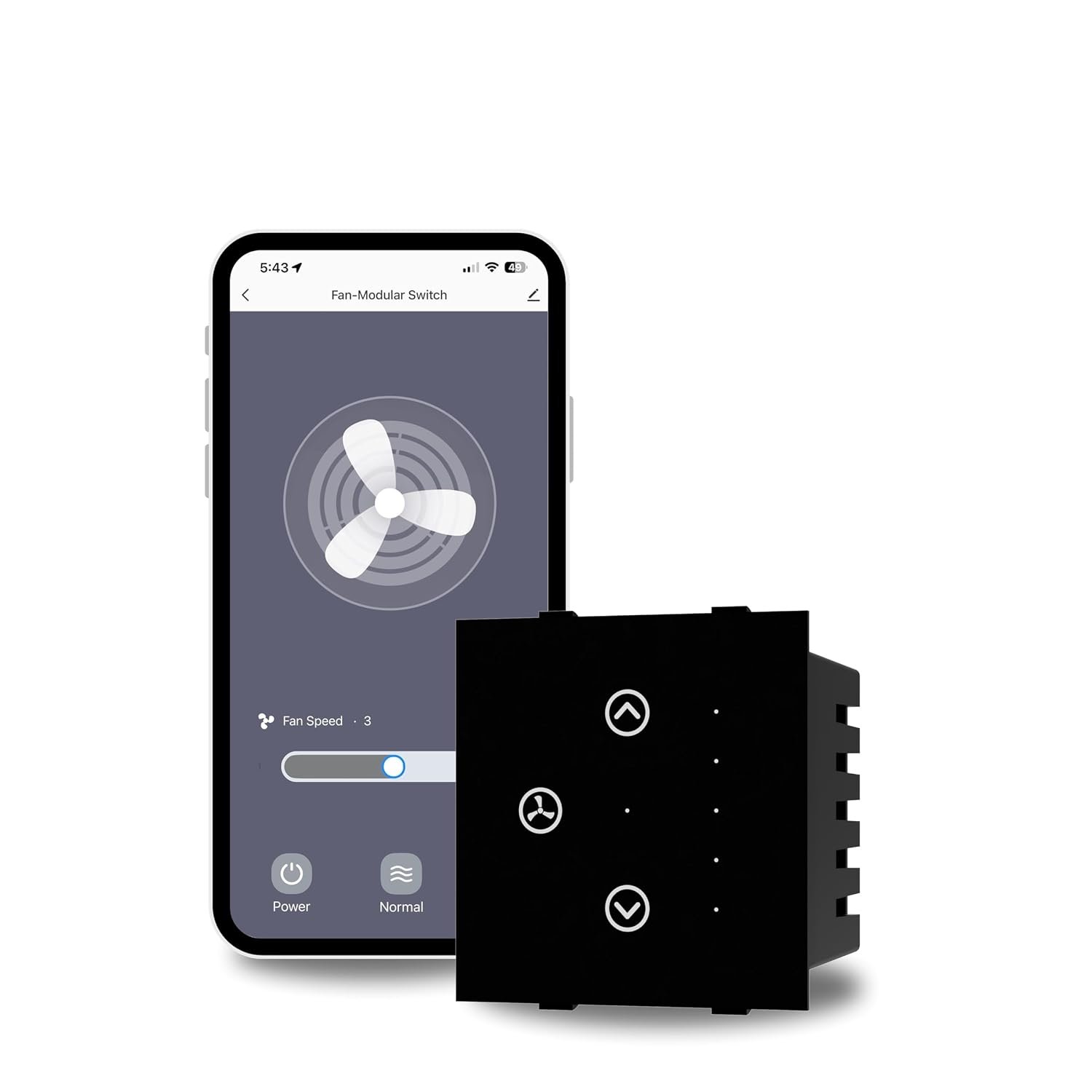 AZIOT SMART MODULAR 1 FAN REGULATOR PREMIUM TOUCH SWITCH – GLASS (Not Acrylic): Elevate Your Home with Effortless Control (Fits in Anchor Roma Classic and similar plates) Not for BLDC fans.