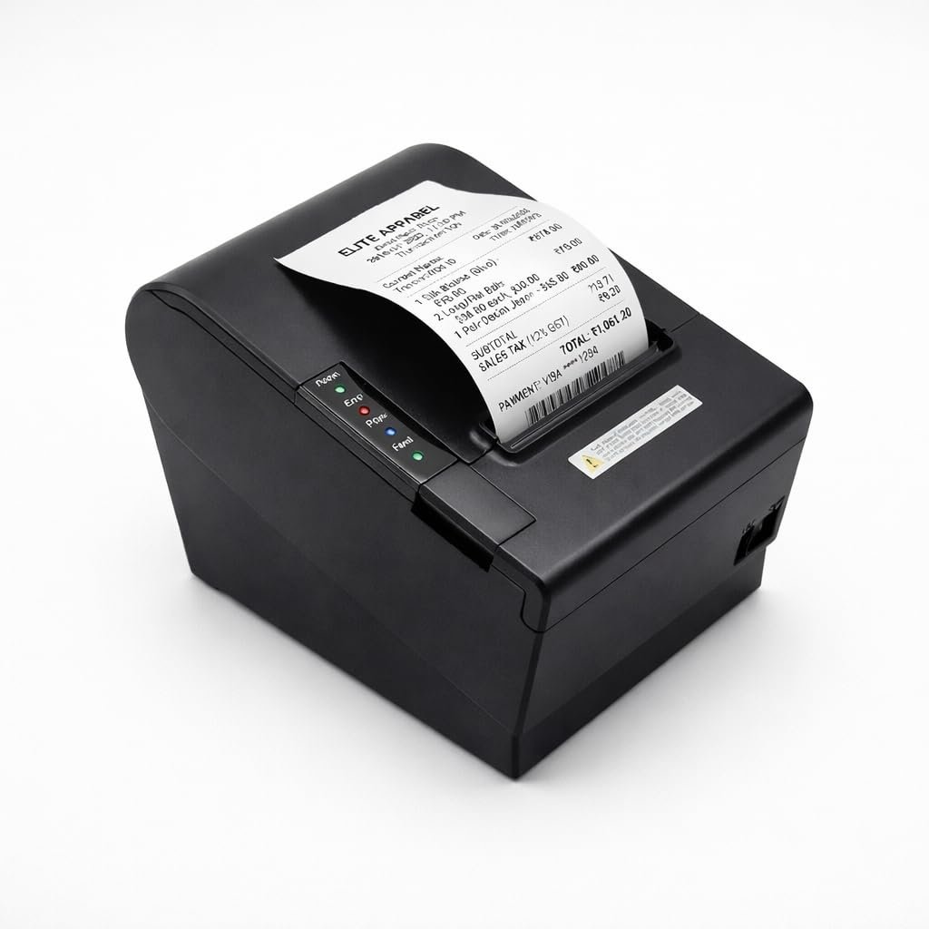 SHREYANS 80Mm Thermal Receipt Monochrome Wired Home Inkjet Printers with Auto Cutter,Compatible with Esc/Pos/Star Print Commands (USB), Black