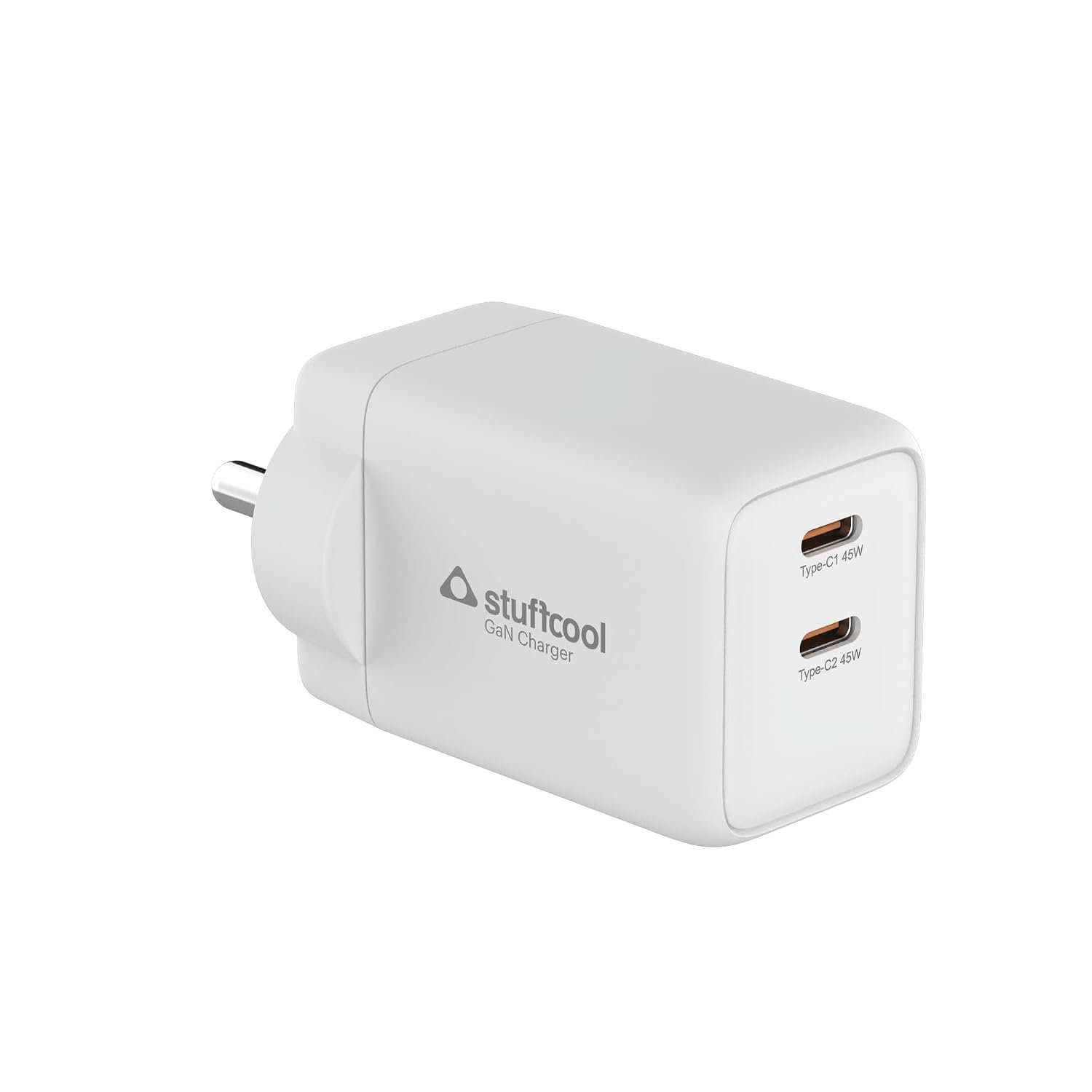 Stuffcool Numen 45 Pro Dual Type-C GaN Charger with 45W PD PPS Fast Charging, Supports Samsung Super Fast Charging 2.0 & AVS, Compatible with MacBook Air, iPhone, Samsung & Pixel, Made in India