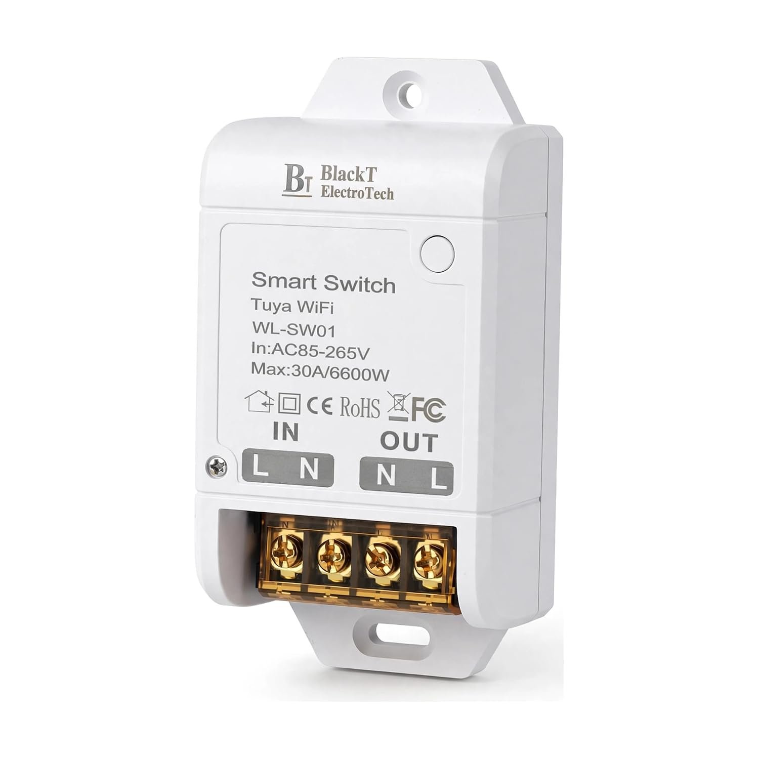 Blackt Electrotech WiFi Smart Switch 30A for Geyser & AC, Works with Alexa & Google Home, Mobile App Control with Timer & Schedule, No Hub Required, Heavy Duty Smart Switch for Appliances | BT74S